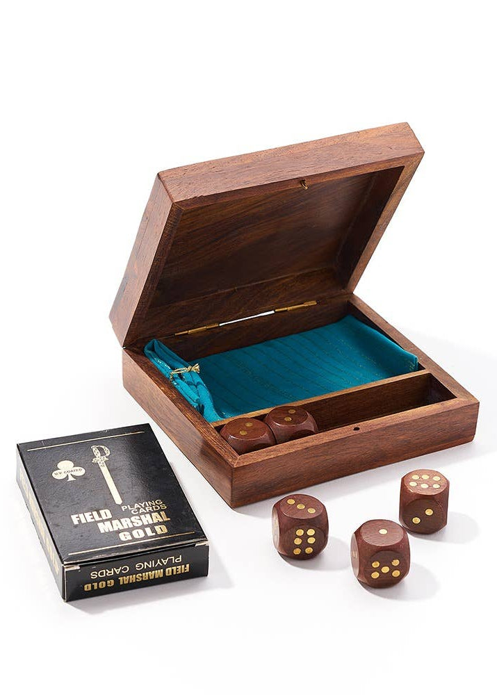 Rosewood Game Night Box with Deck of Cards
