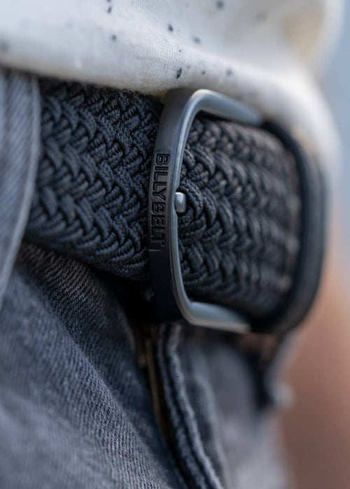 All Black Elastic Braided Belt