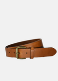 Tan Leather with Brass Buckle Belt