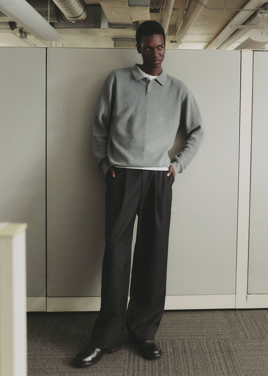 The Damien Knit Polo Sweater Top