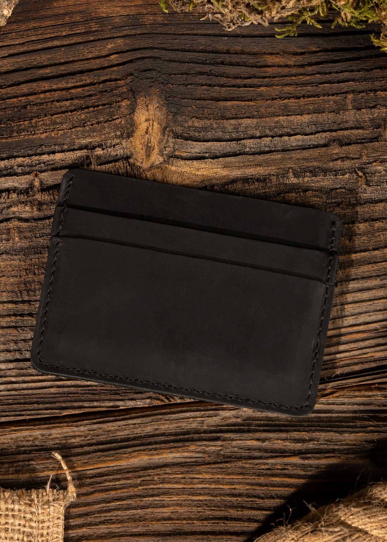 Black Genuine Leather Bifold Wallet