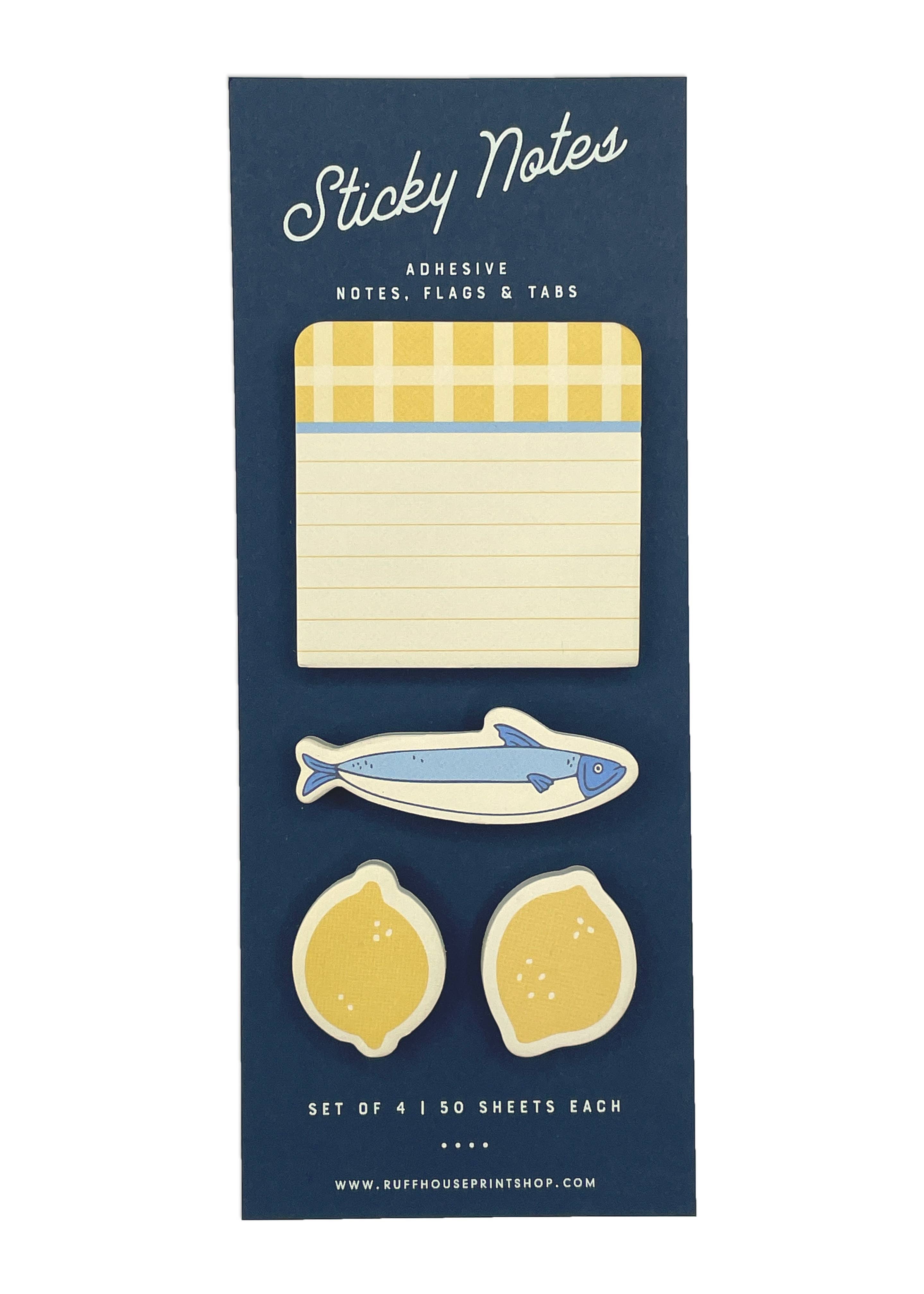 Lemon Gingham Sticky Note Set