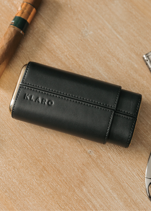 Black Three-Cigar Travel Case