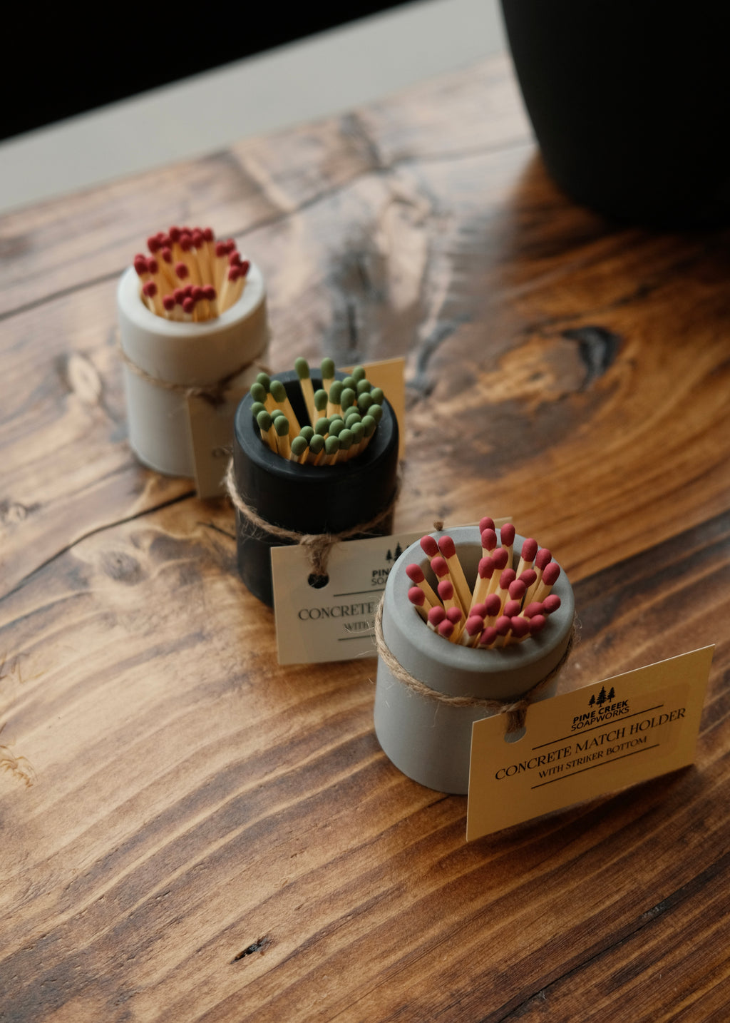 Concrete Match Holder w/ Matches