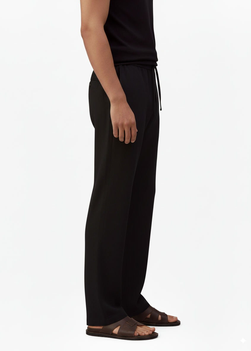 Hawk's Bay Black Linen Blend Pant