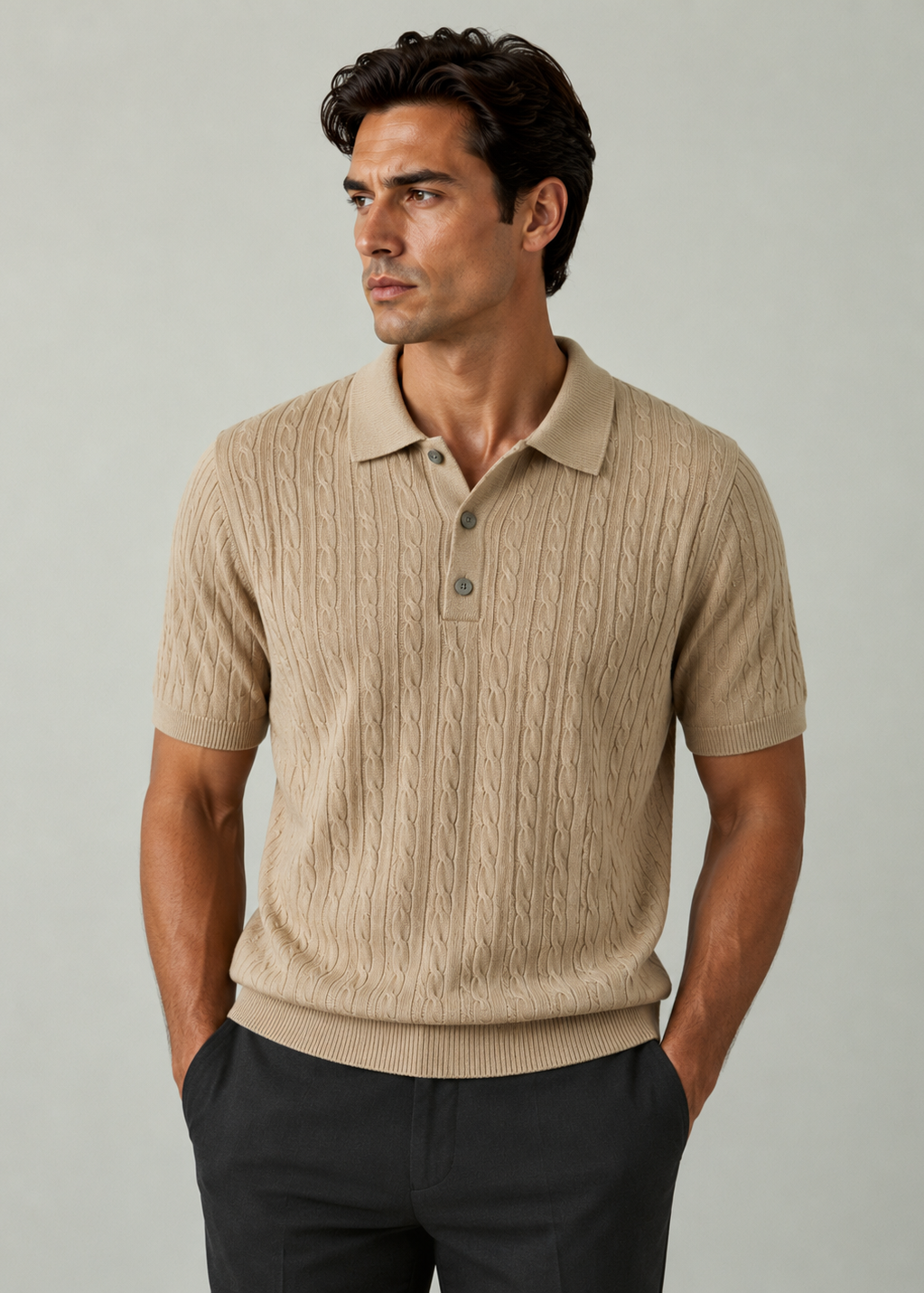 Ellis Cable Knit Polo
