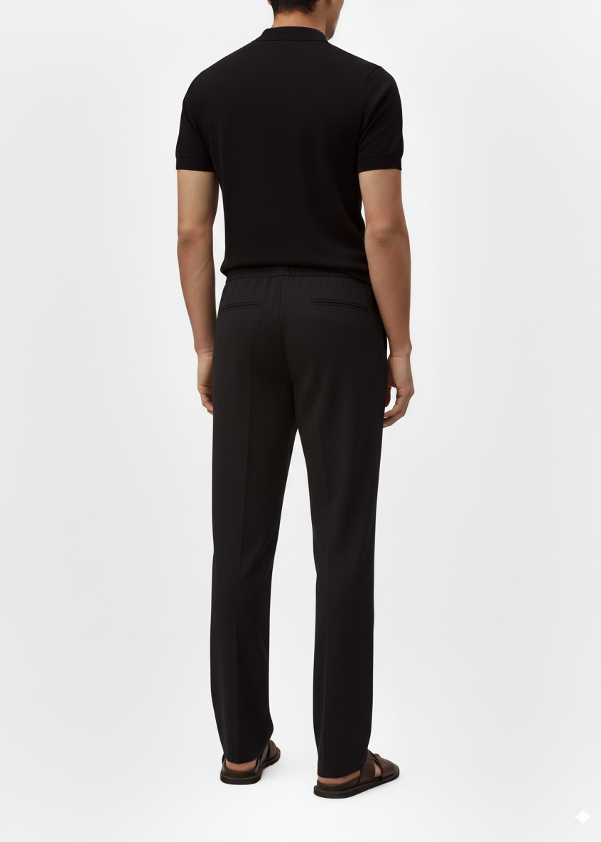Hawk's Bay Black Linen Blend Pant