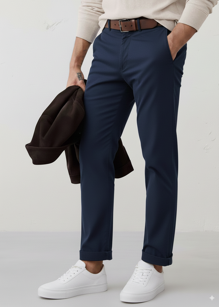 Hawk's Bay Navy Chino Stretch Twill Pants