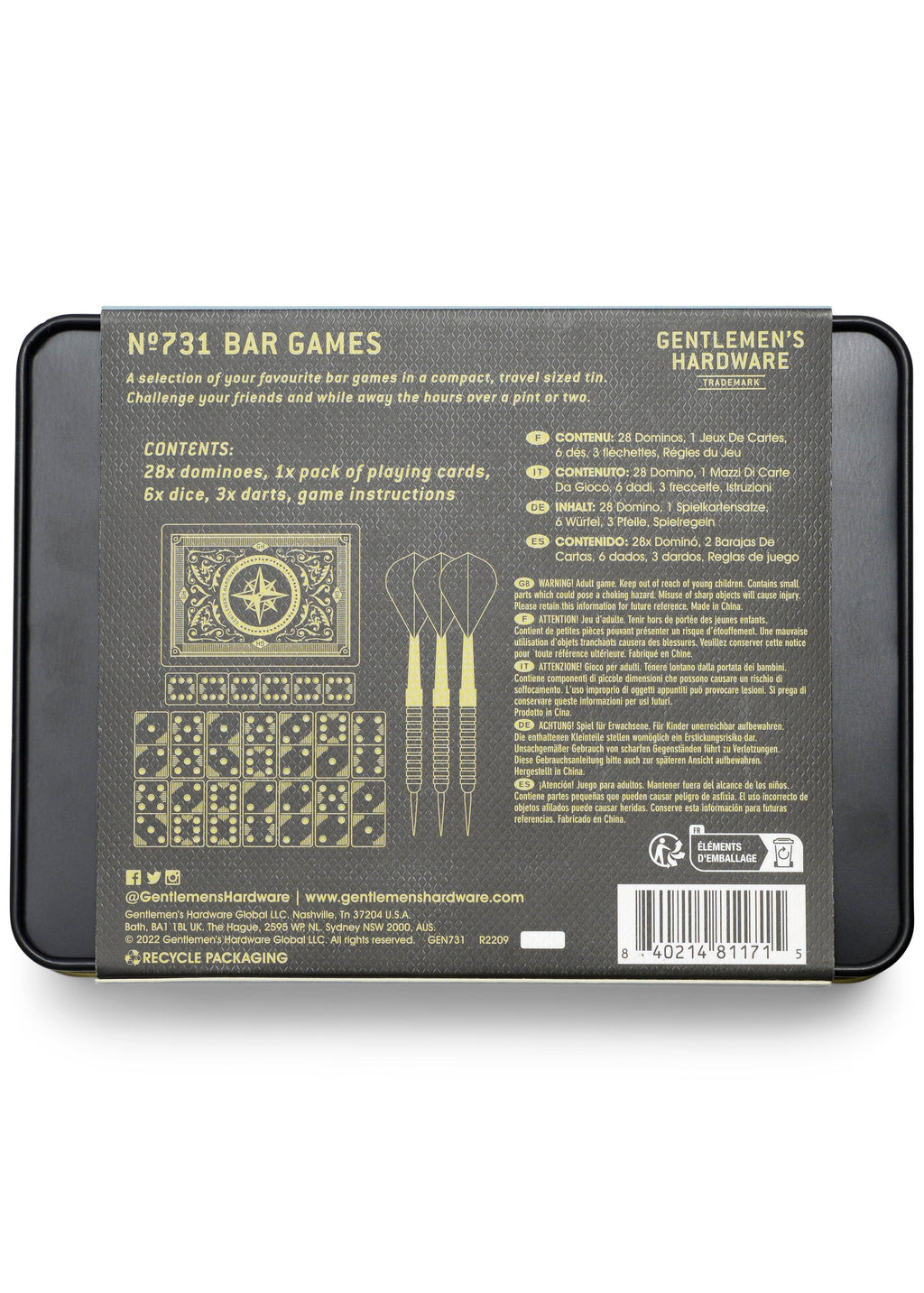 Bar Games Tin