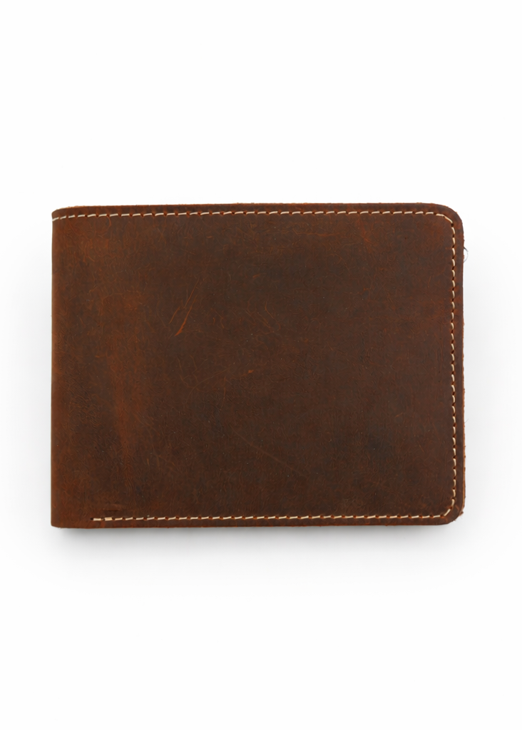 Genuine Leather Bifold Wallet with ID Window