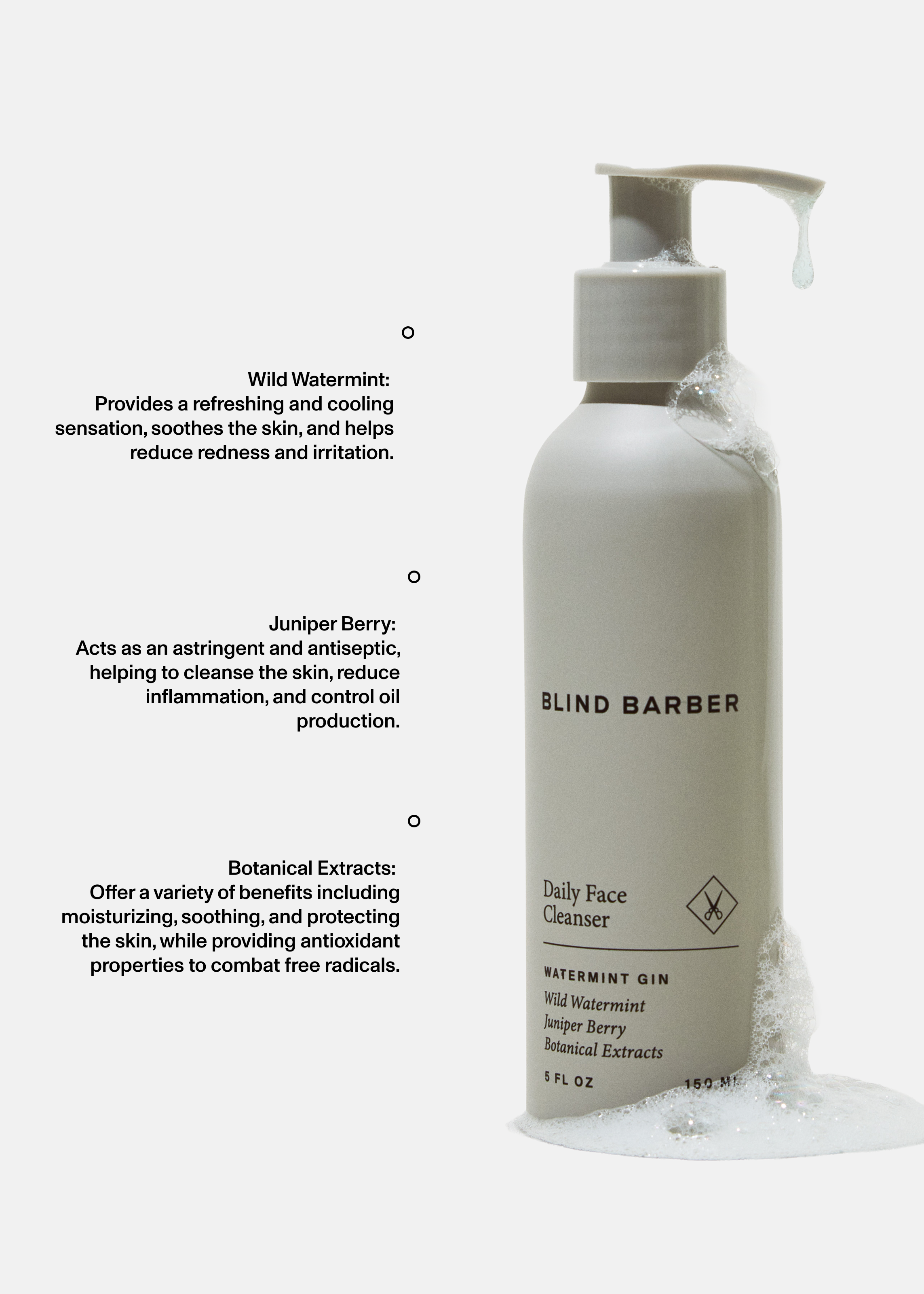 Blind Barber Watermint Gin Daily Face Cleanser