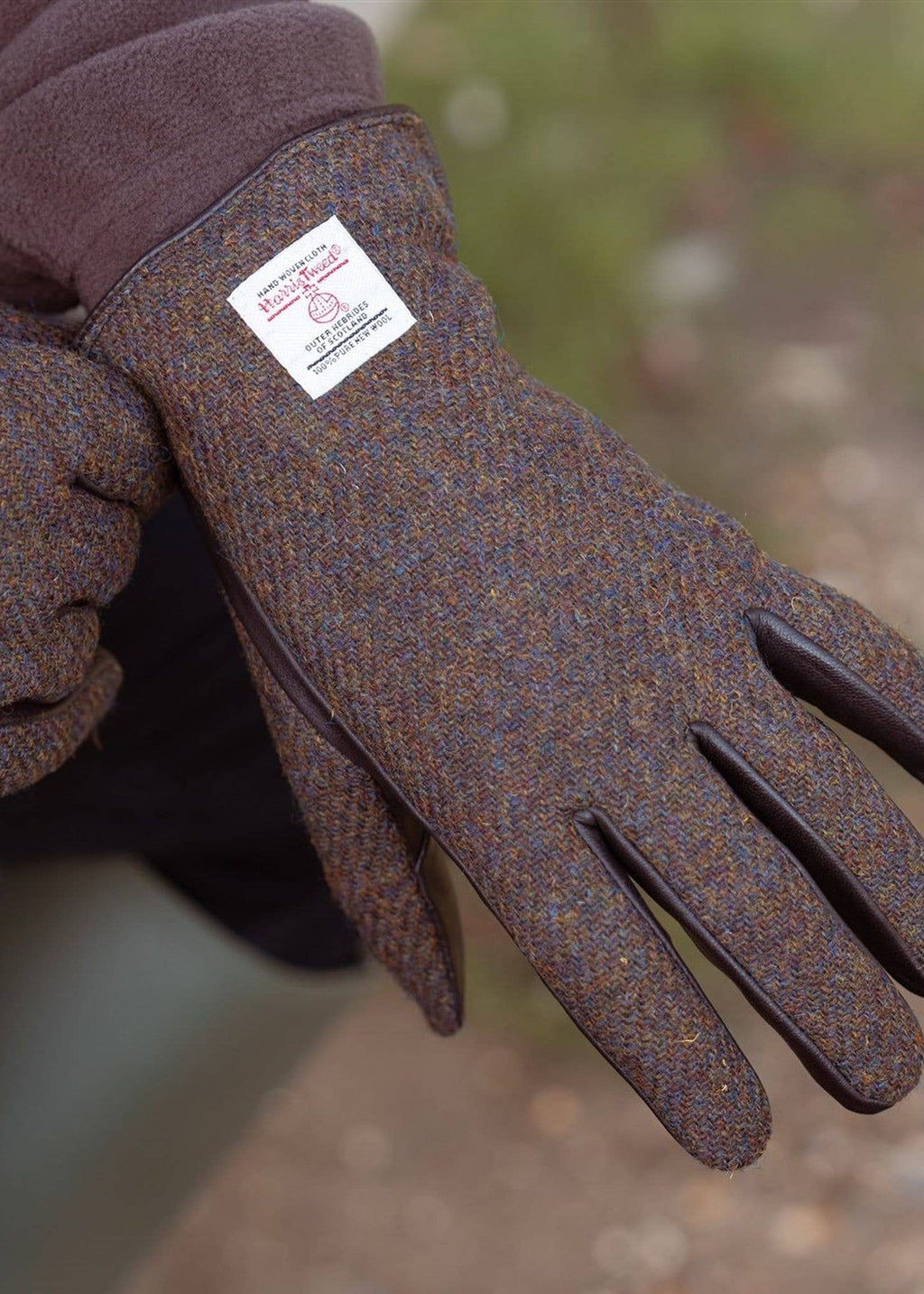 Harris Tweed And Leather Men's Gloves