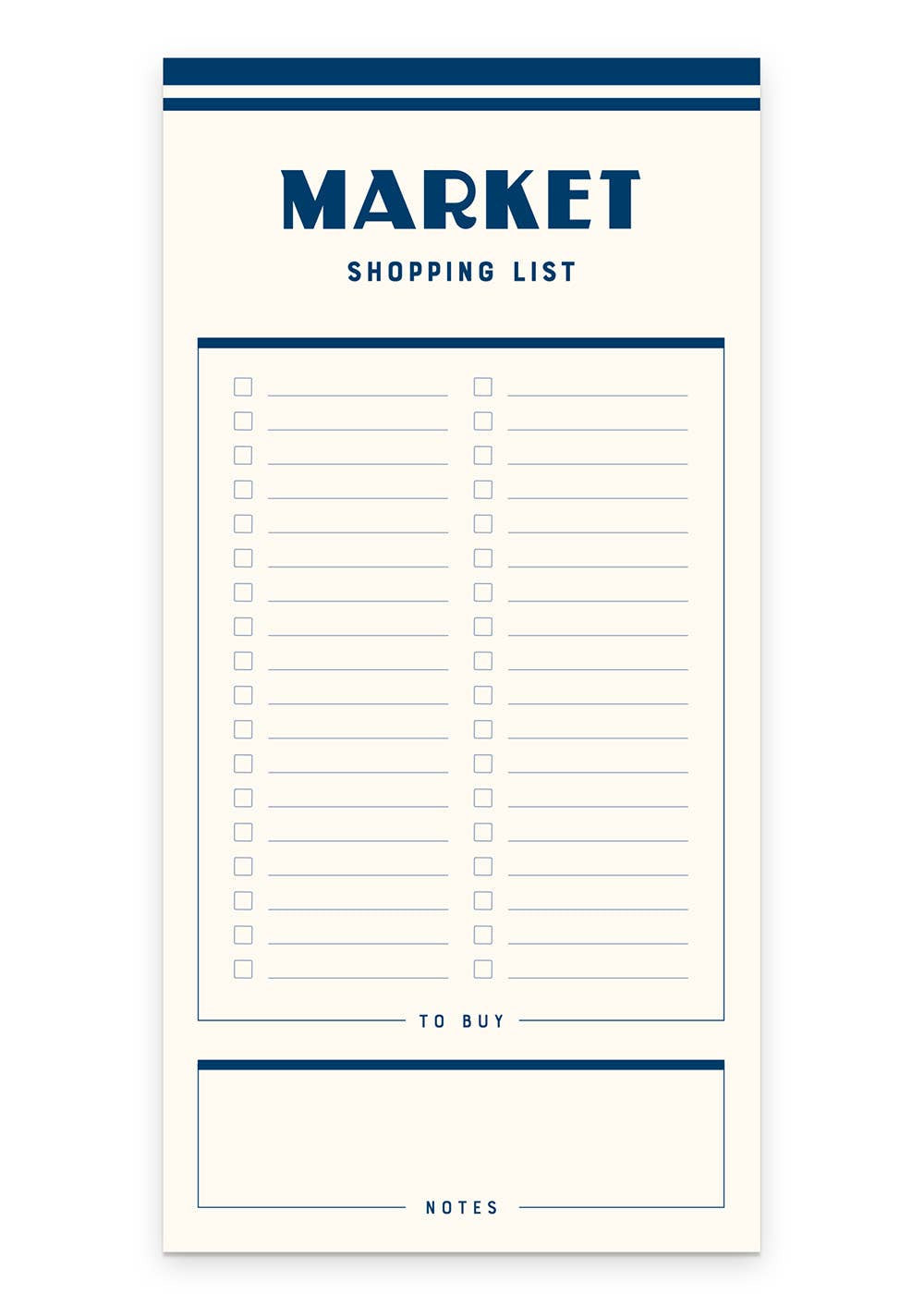 Market Shopping List Notepad