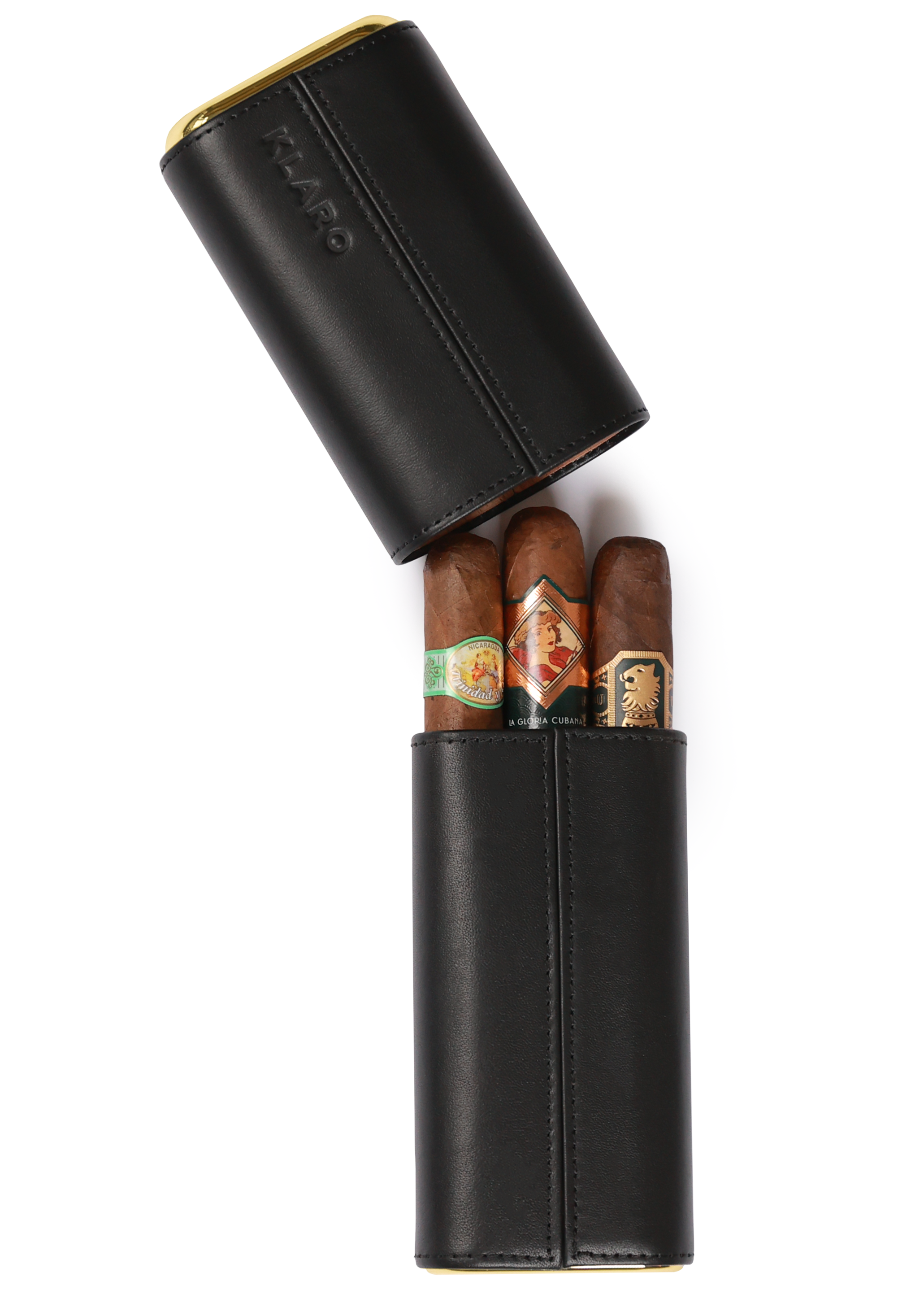 Black Three-Cigar Travel Case