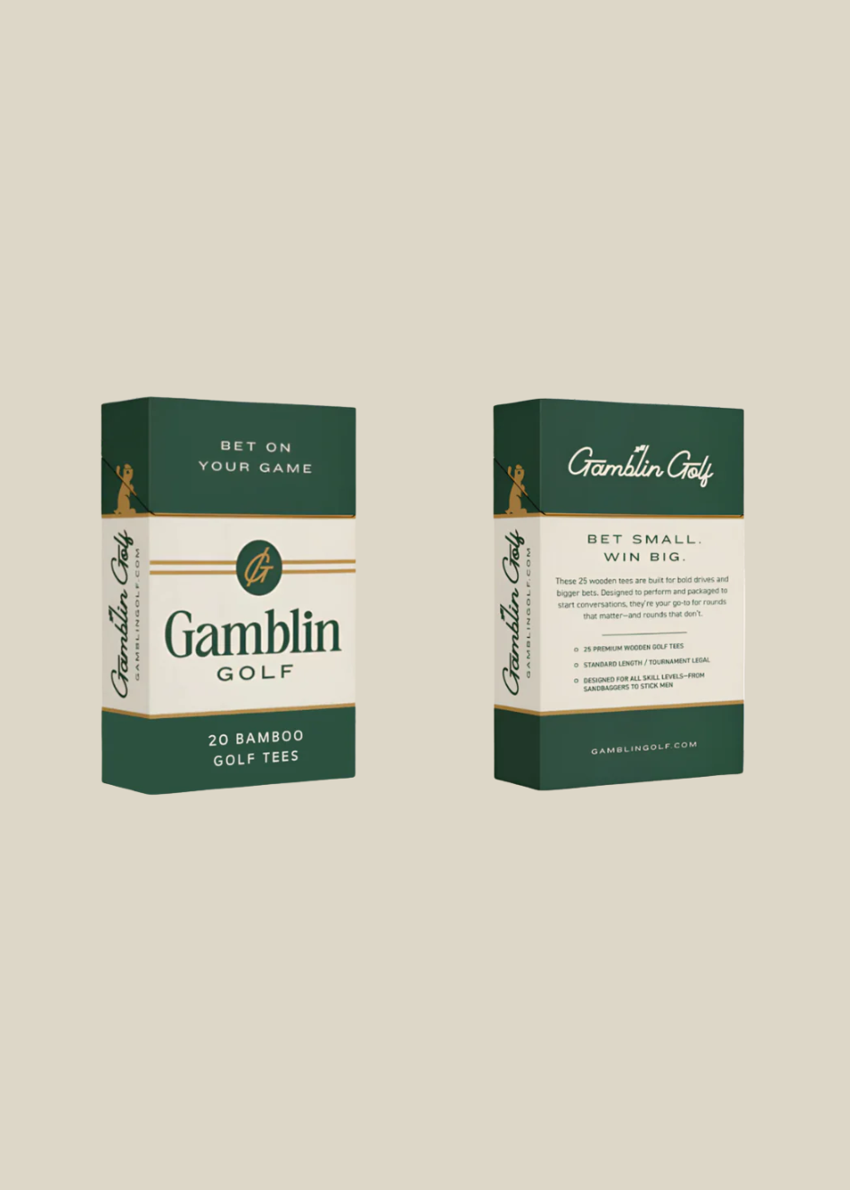 Gamblin' Golf Premium Wooden Tees 25 Pack