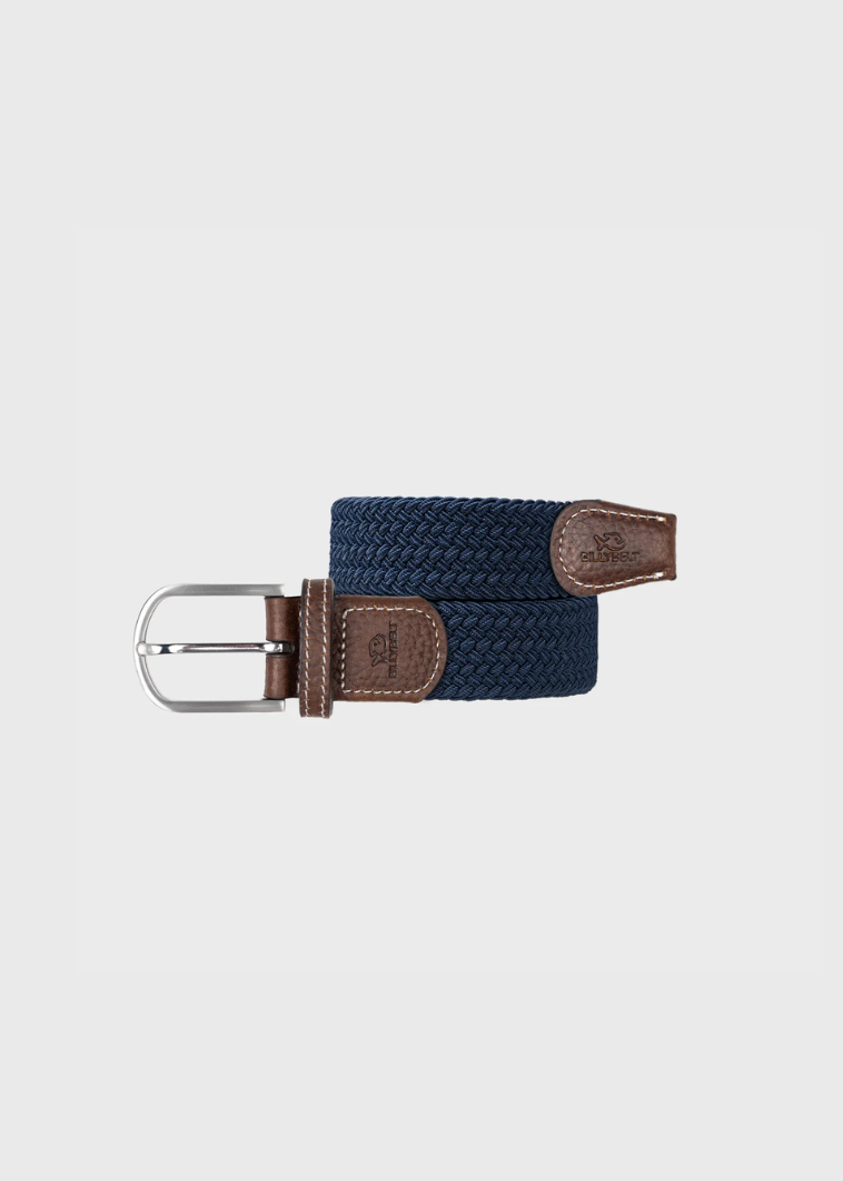 Slate Blue Elastic Braided Belt