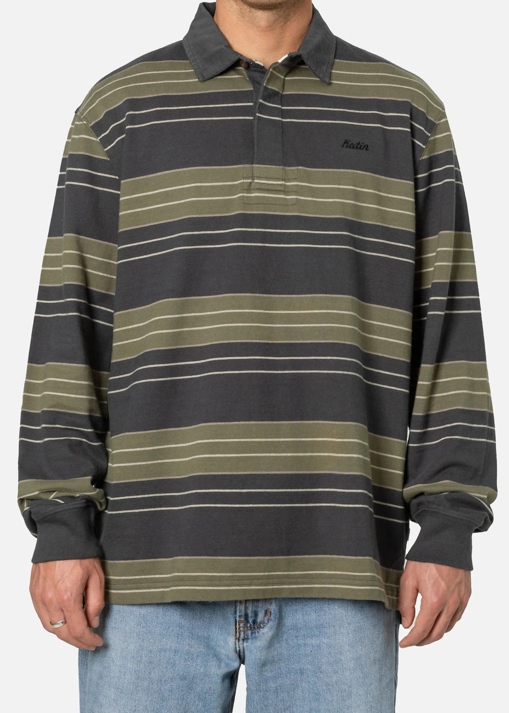 Black Wash Greg LS Rugby Polo