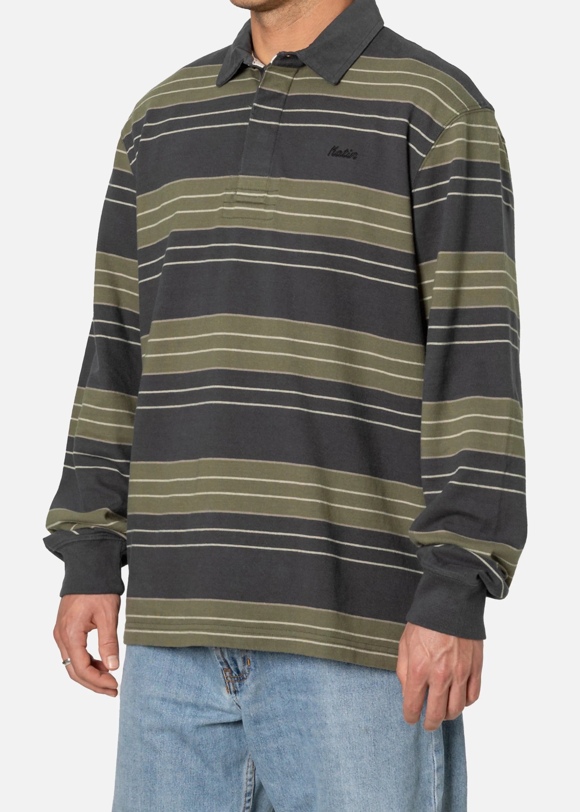 Black Wash Greg LS Rugby Polo