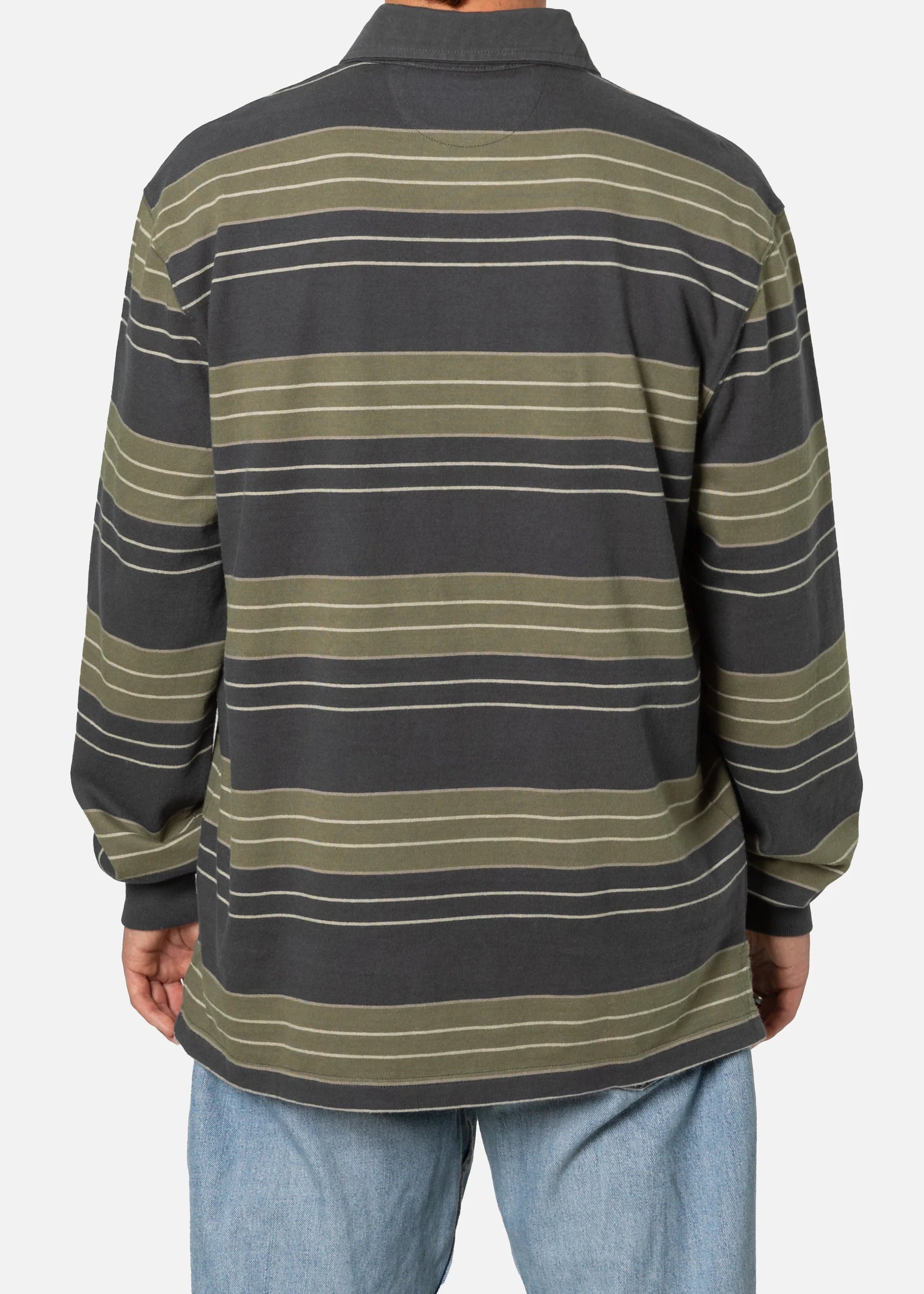 Black Wash Greg LS Rugby Polo