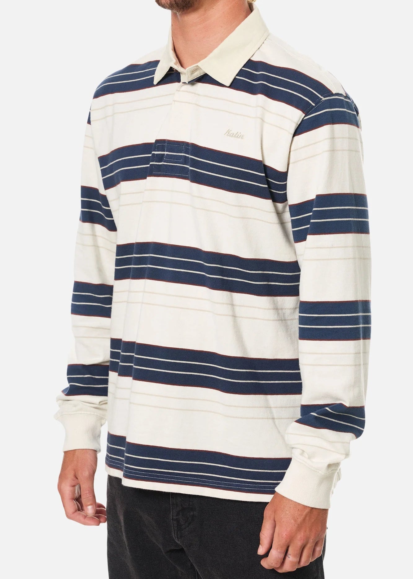 Blue Greg LS Rugby Polo