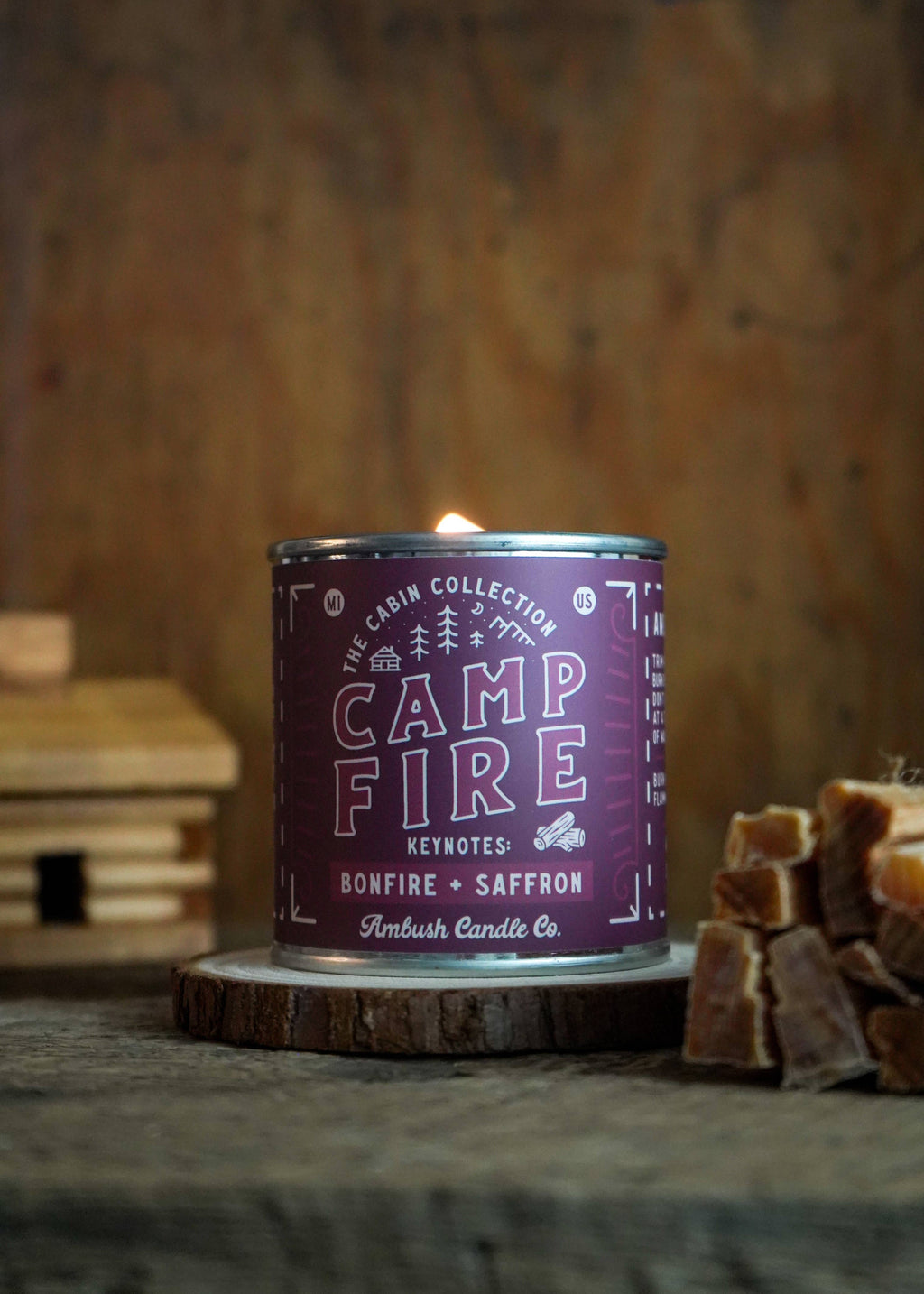 Campfire Bonfire + Saffron Candle