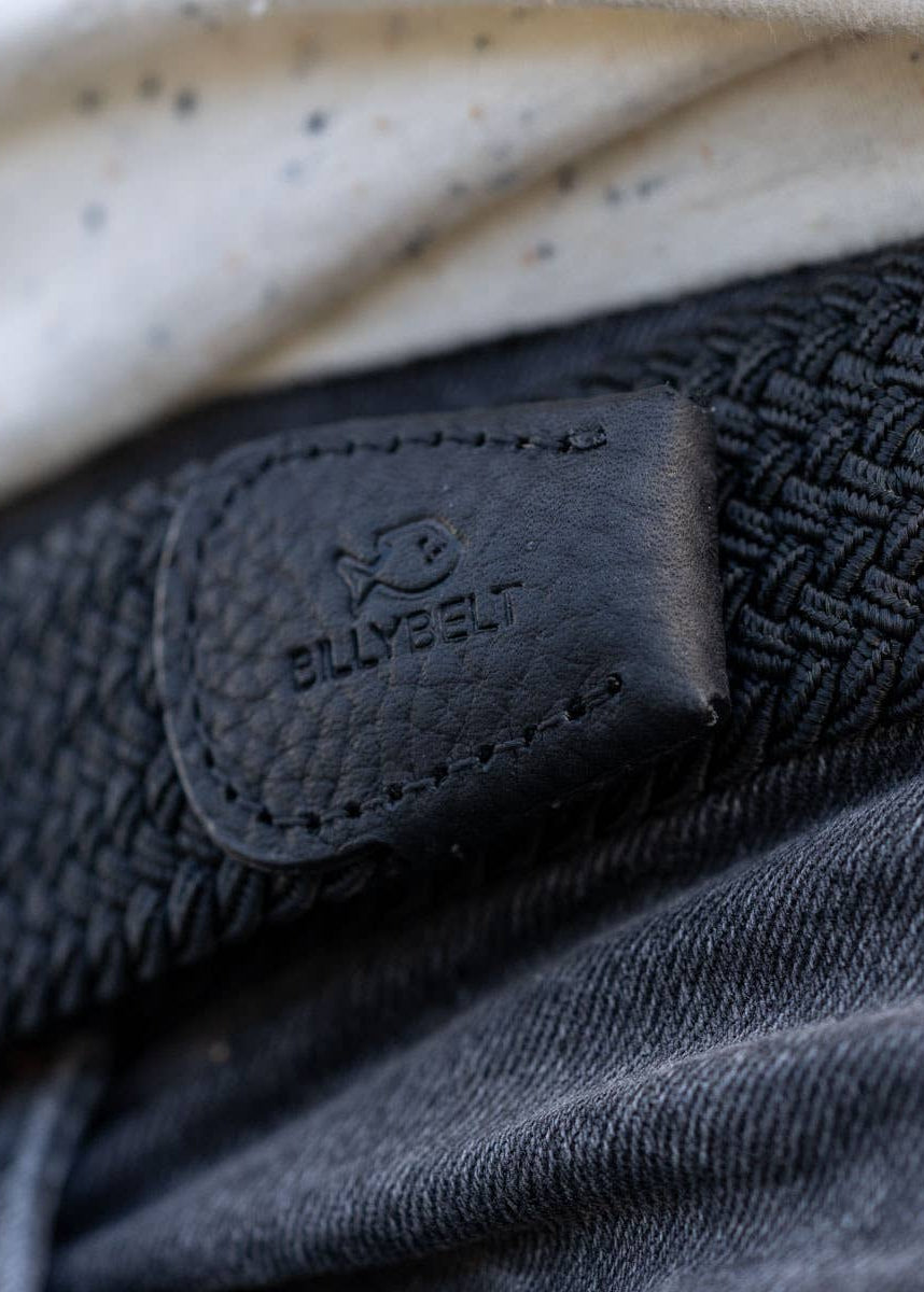 All Black Elastic Braided Belt