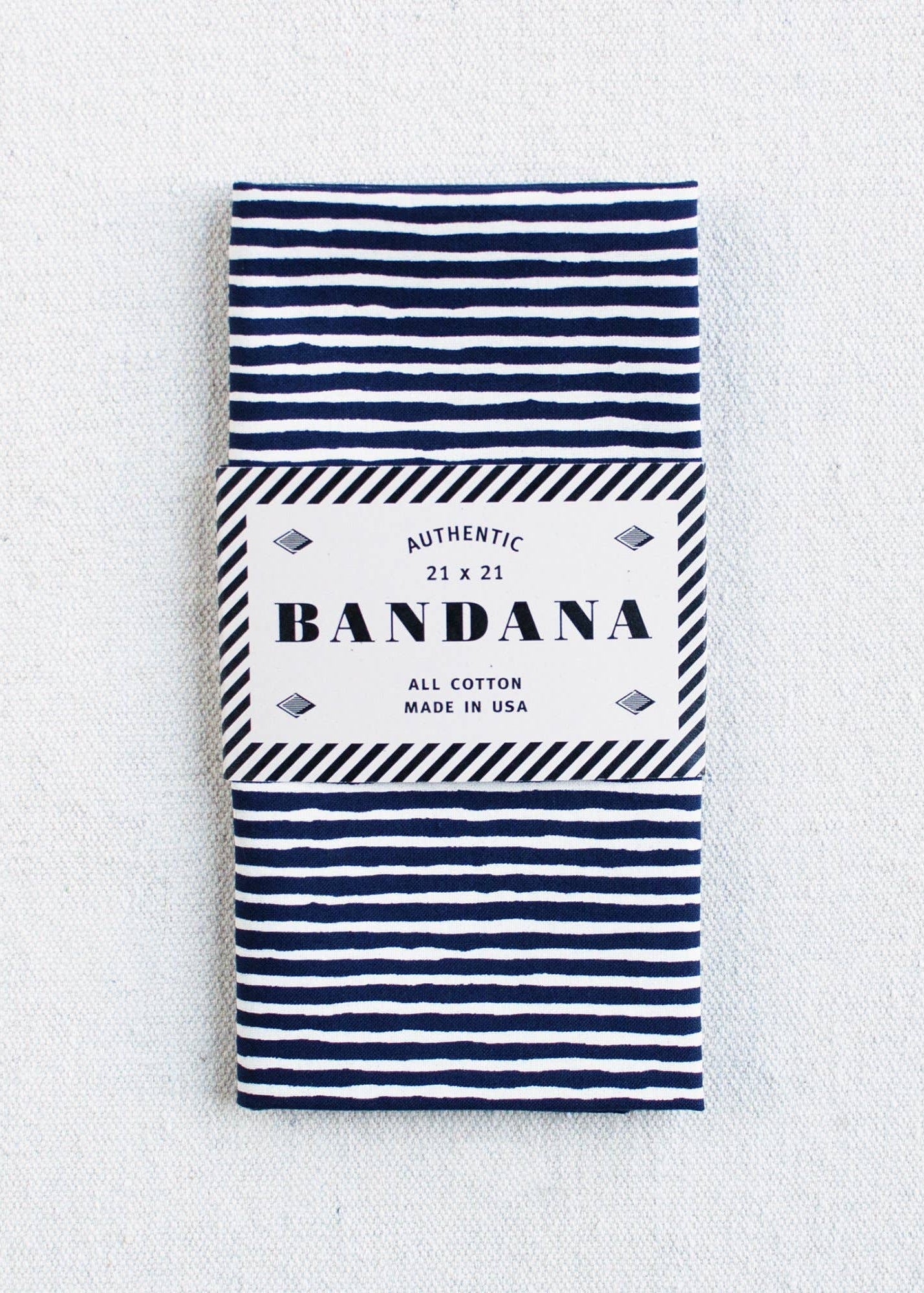 Navy Striped Bandana