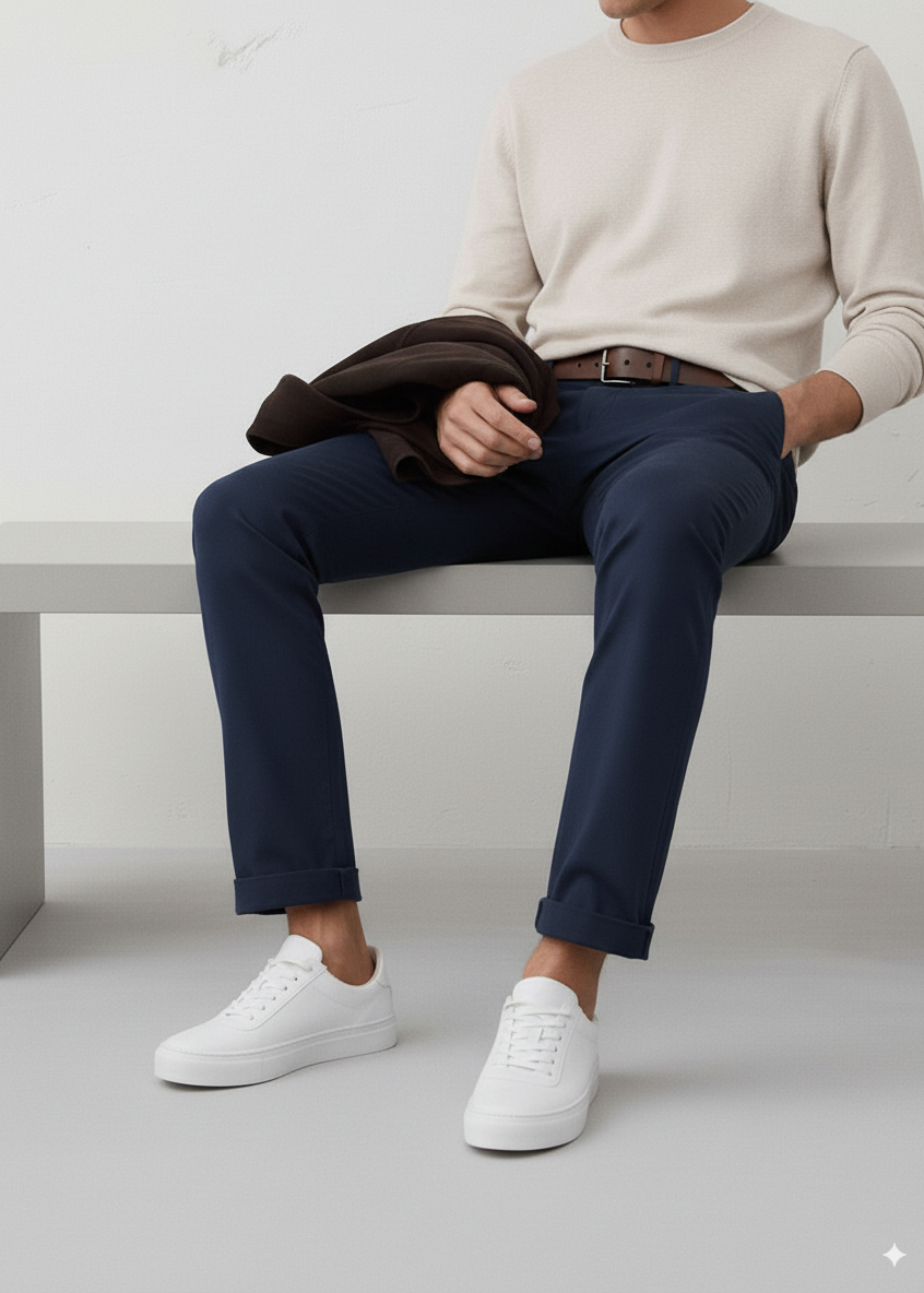 Hawk's Bay Navy Chino Stretch Twill Pants