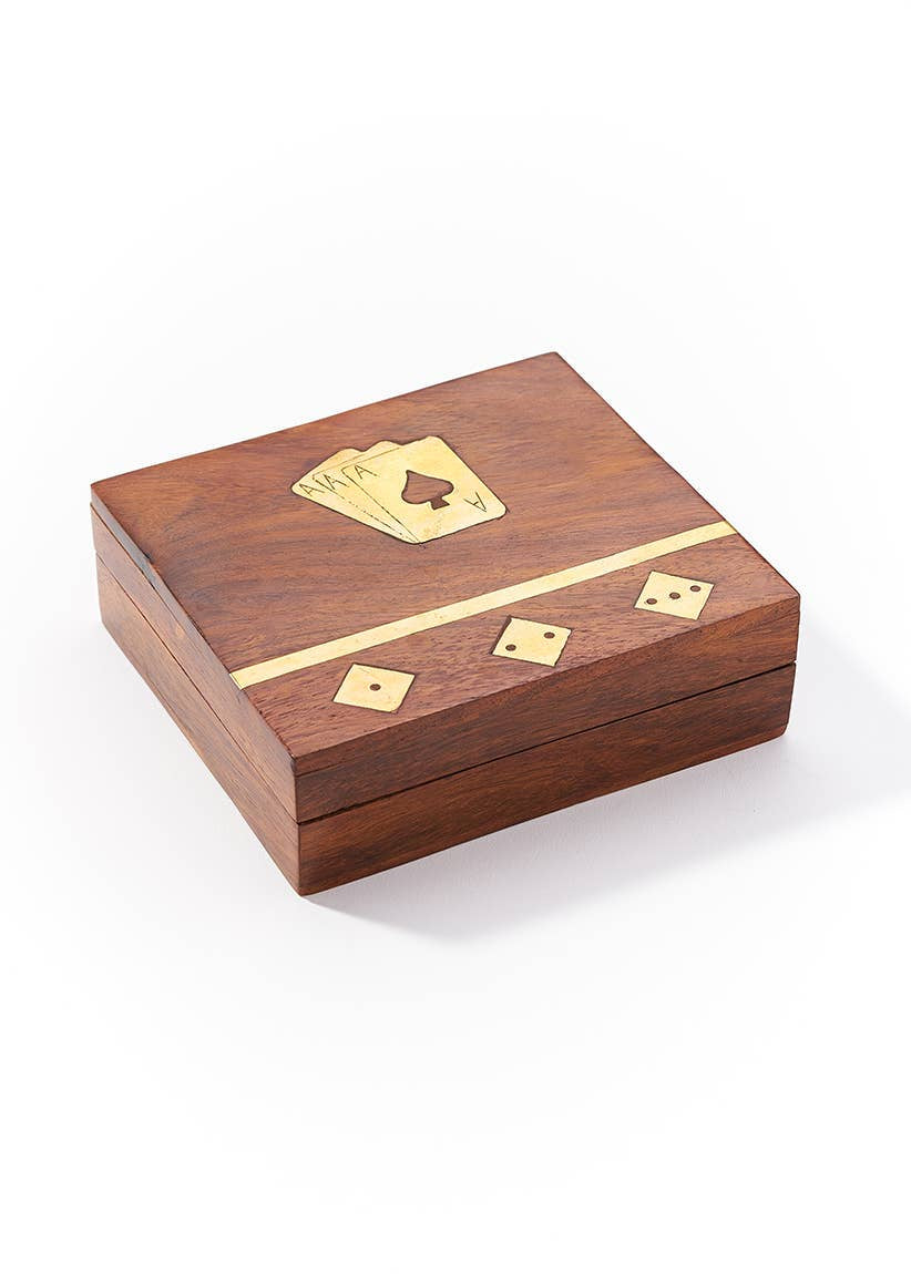 Rosewood Game Night Box with Deck of Cards