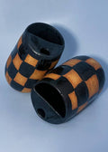 Handmade Black Checkerboard To Go Tumbler