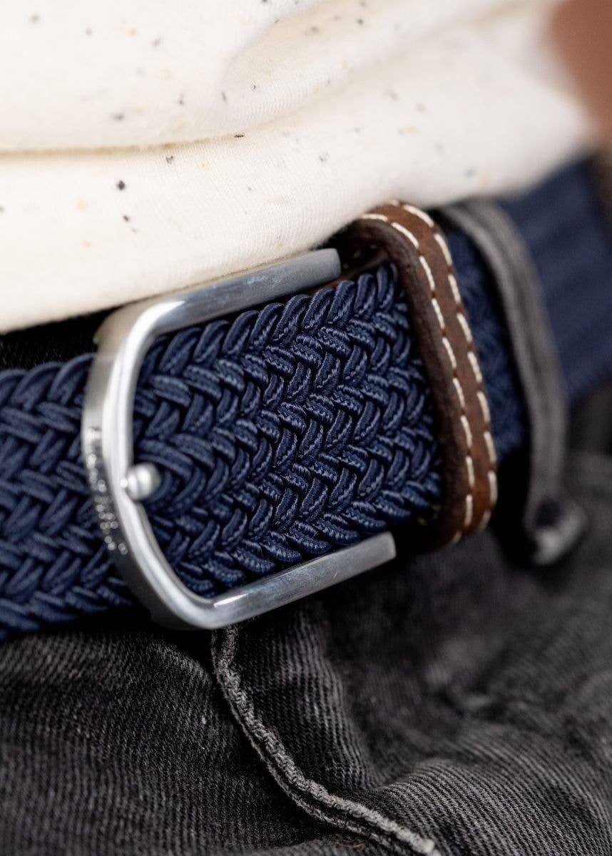 Slate Blue Elastic Braided Belt
