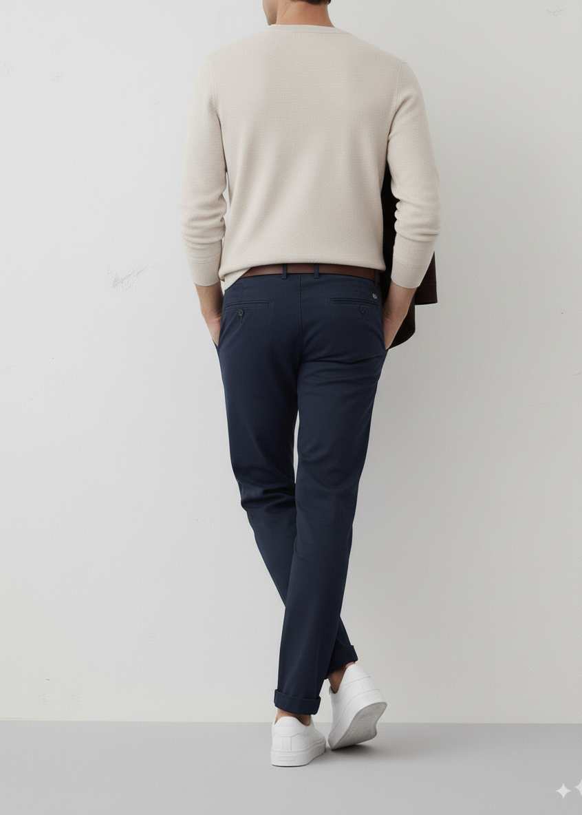 Hawk's Bay Navy Chino Stretch Twill Pants