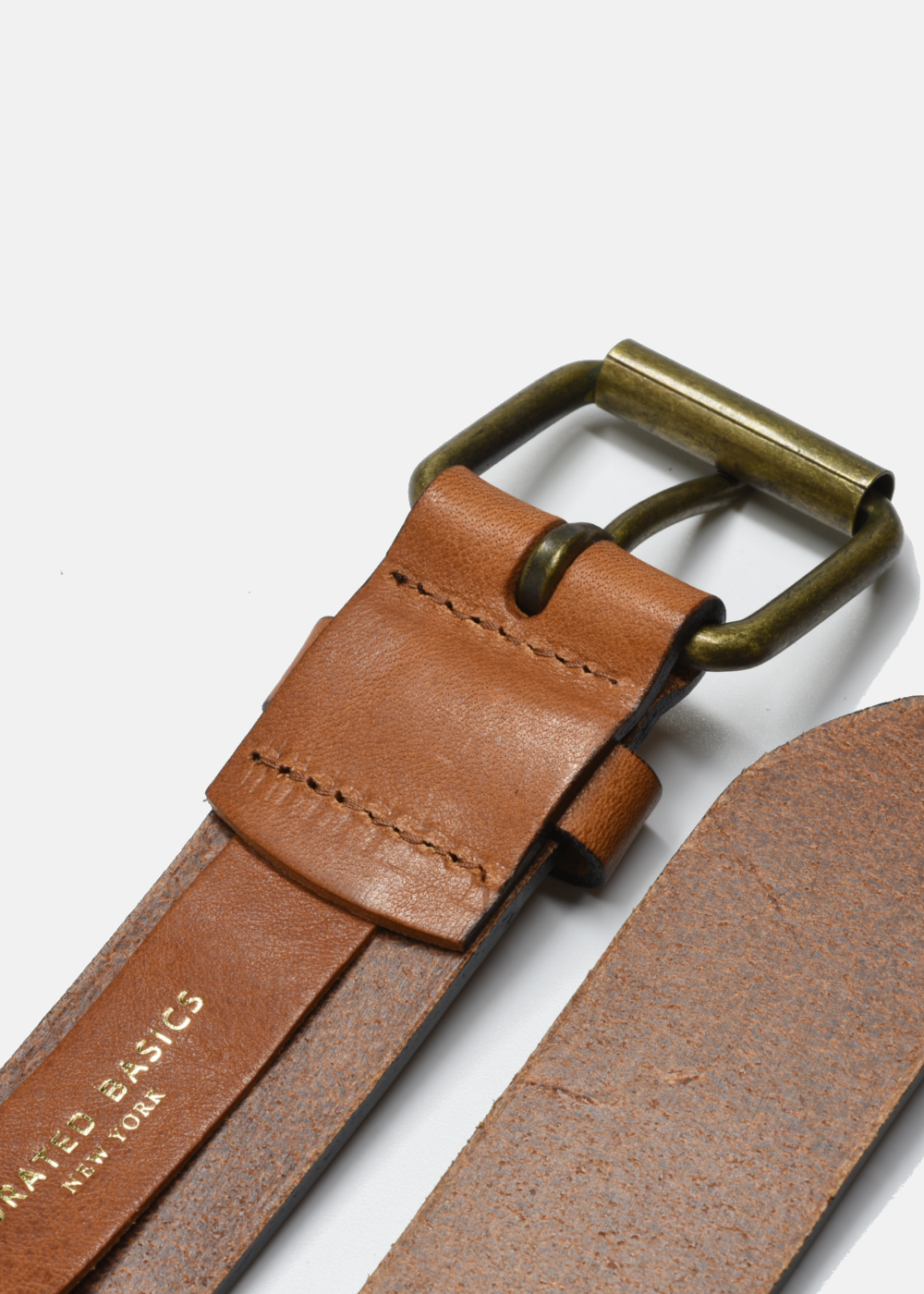 Tan Leather with Brass Buckle Belt