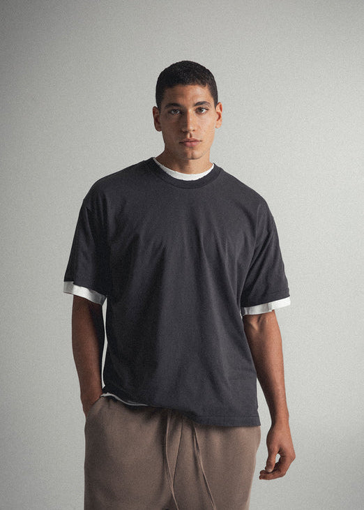 Elwood Vintage Black Oversized Core Tee