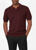 Hawk's Bay Burgundy Textured Polo Shirt