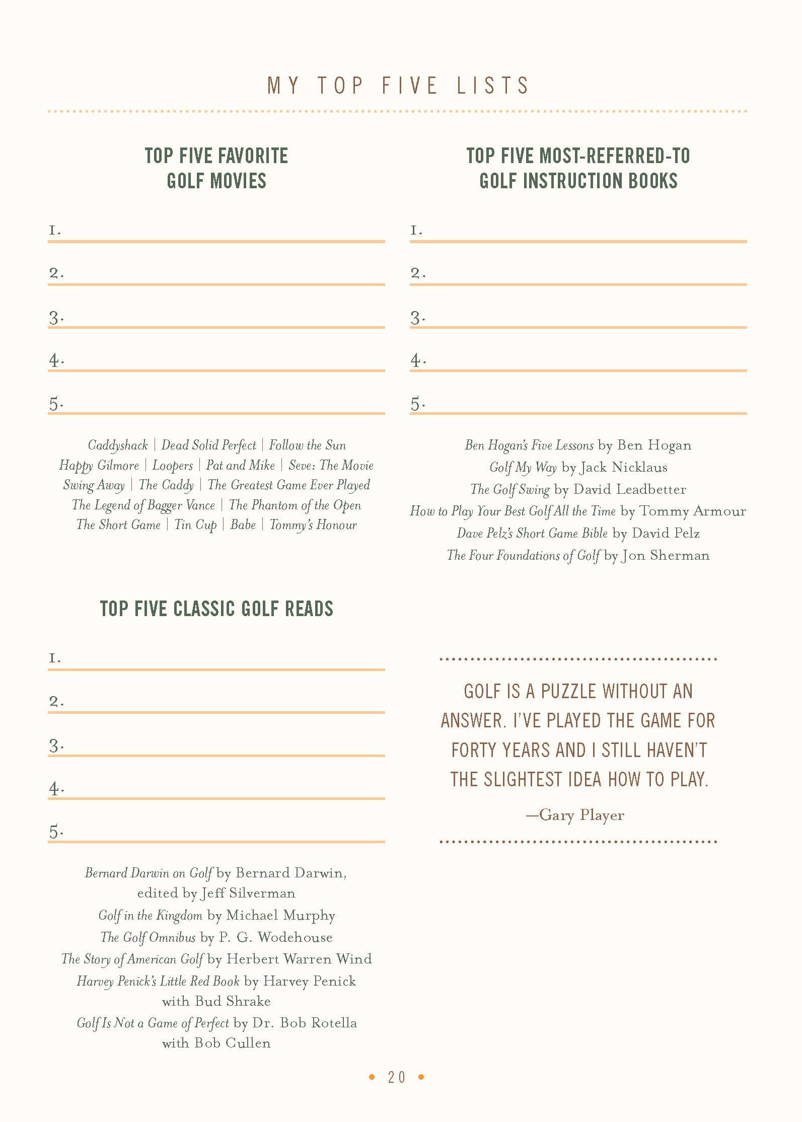 The Ultimate Golf Journal