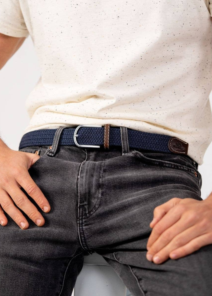 Slate Blue Elastic Braided Belt